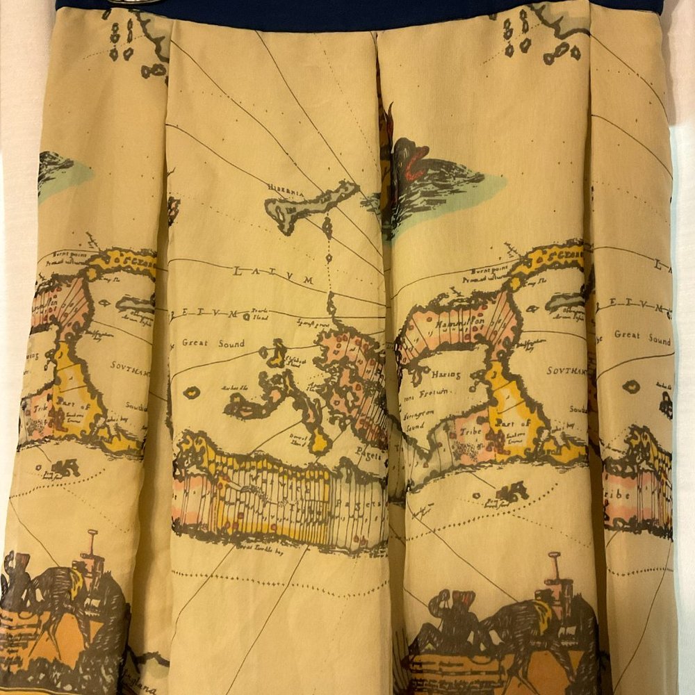 Vintage Map Print Skirt - Picture 3 of 9